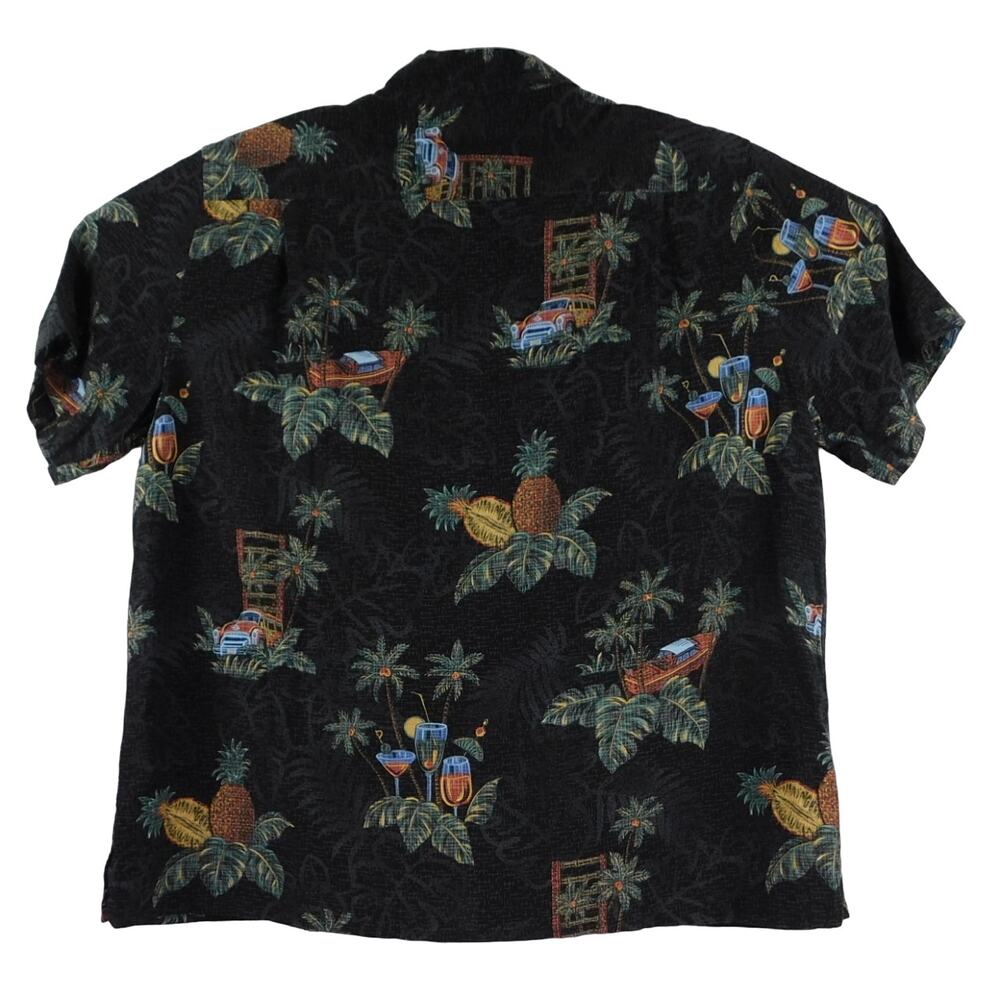 Batek Bay Black Hawaiian Rayon Short Sleeve Button-Up Mens XXL Shirt - Picture 2 of 3